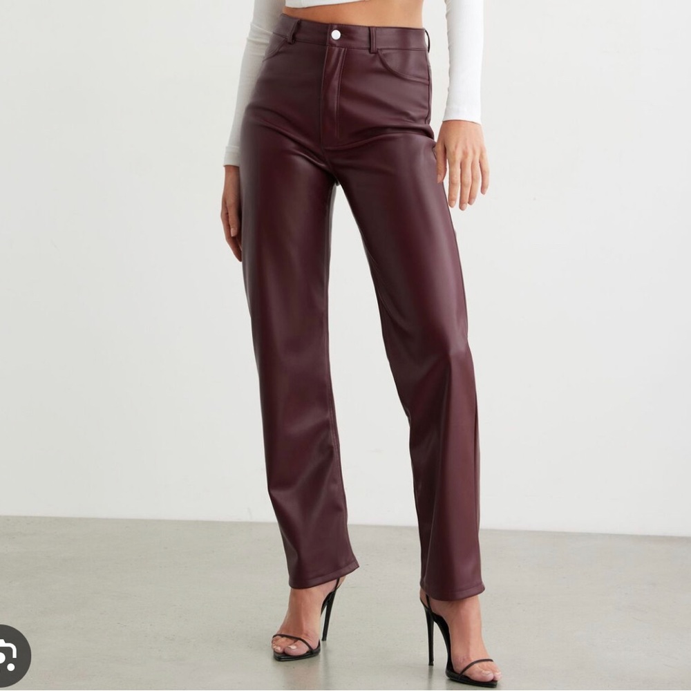 Dynamite Giselle Leather Pants Size 4 Burgundy